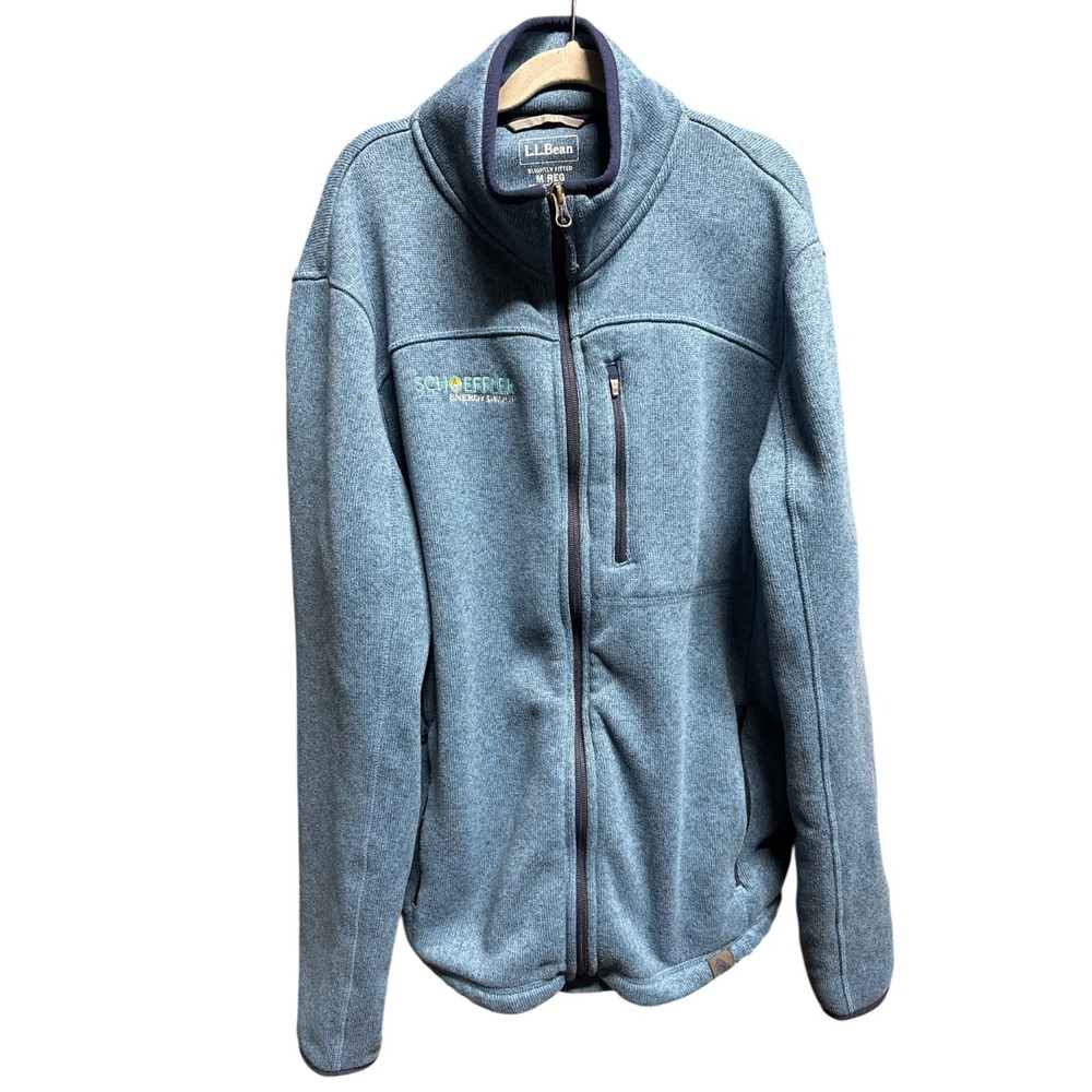 LL Bean Schoeffler Fleece Jacket Mens Full Zip Sweater Knit Outdoor Coat Size M